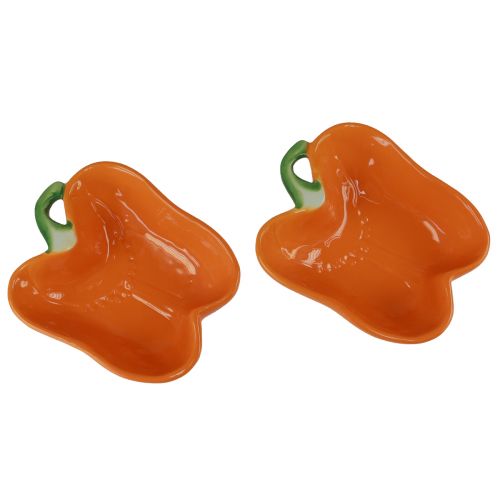 daiktų Keraminis dubuo dekoratyvinis dubuo pipiras apelsinas 11,5x10x4cm 2vnt