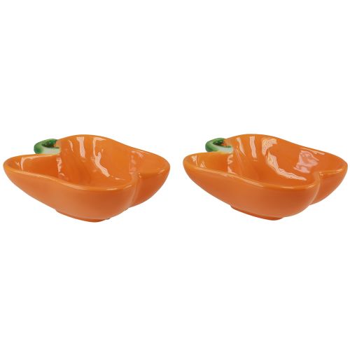 Floristik24 Keraminiai dubenėliai oranžinių pipirų dekoracija 16x13x4,5cm 2vnt