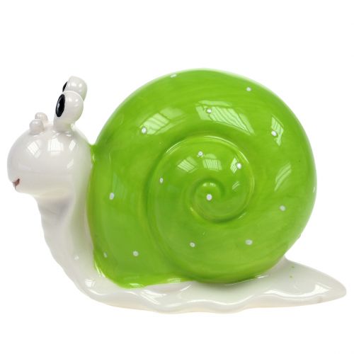 Floristik24 Keraminė sraigė 12cm žalia 4vnt
