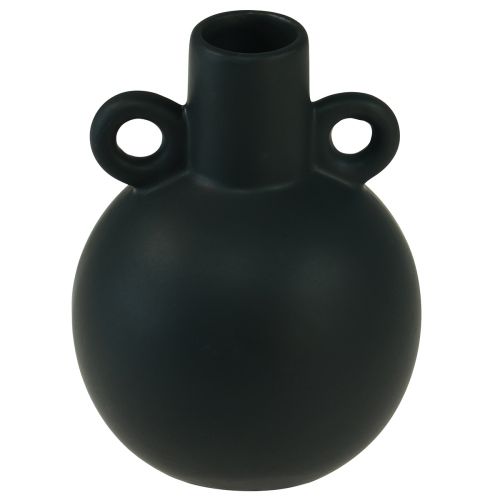 daiktų Keraminė vaza mini vaza juoda rankena keraminė Ø8,5cm H12cm