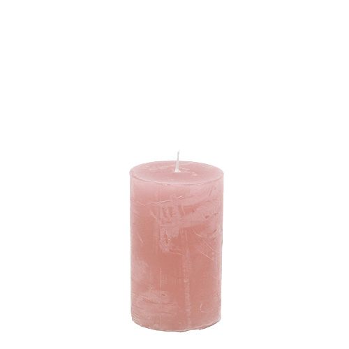 Floristik24 Žvakė sena rožinė 50mm x 80mm dažyta per 12vnt
