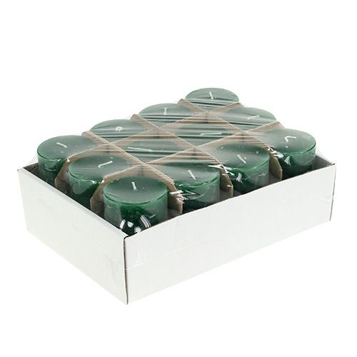 Floristik24 Žvakė tamsiai žalia 50mm x 80mm dažyta 12vnt
