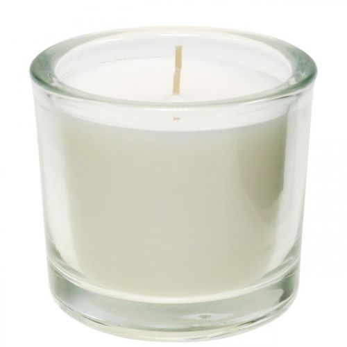 daiktų Žvakė stiklinėje Žvakių indelis vaško žvakė balta Ø9cm H8cm