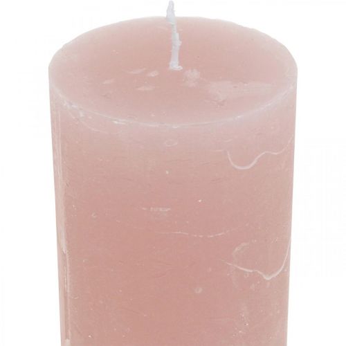 daiktų Stulpinės žvakės dažytos rožine spalva 50×100mm 4vnt