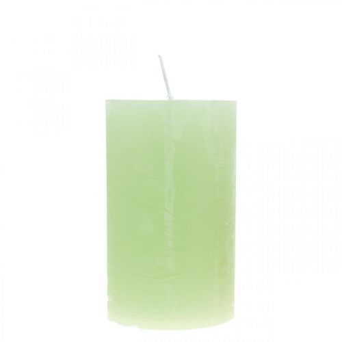 Stulpinės žvakės vienspalviai žalios spalvos​​​​​​​ 60×100mm 4 vnt