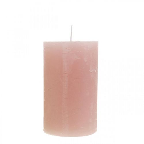 Floristik24 Stulpinės žvakės dažytos rožine spalva 60×100mm 4vnt