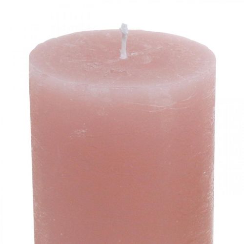 daiktų Stulpinės žvakės dažytos rožine spalva 70×100mm 4vnt