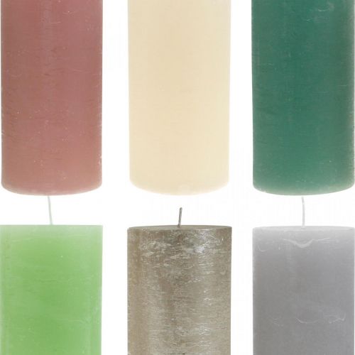 daiktų Įvairių spalvų stulpinės žvakės 85×200mm 2vnt