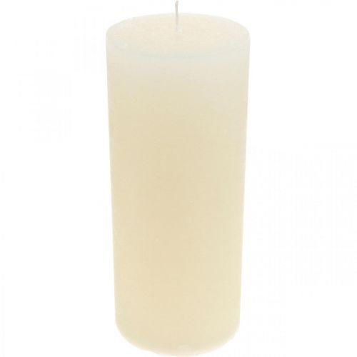 Stulpinės žvakės spalvotos kreminės baltos 85×200mm 2vnt