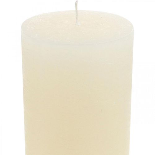 daiktų Stulpinės žvakės spalvotos kreminės baltos 85×200mm 2vnt