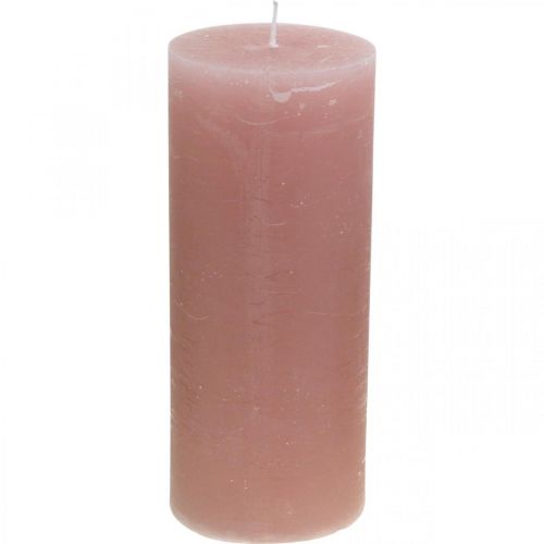 Stulpinės žvakės dažytos rožine spalva 85×200mm 2vnt