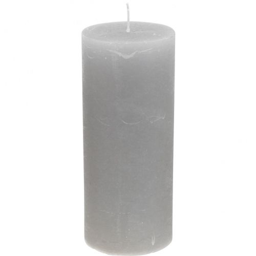 Floristik24 Stulpinės žvakės vienspalvės šviesiai pilkos 85×200mm 2 vnt