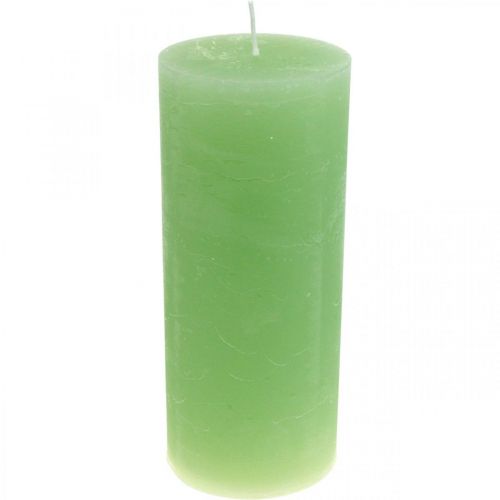 daiktų Stulpinės žvakės vienspalvės šviesiai žalios 85×200mm 2vnt