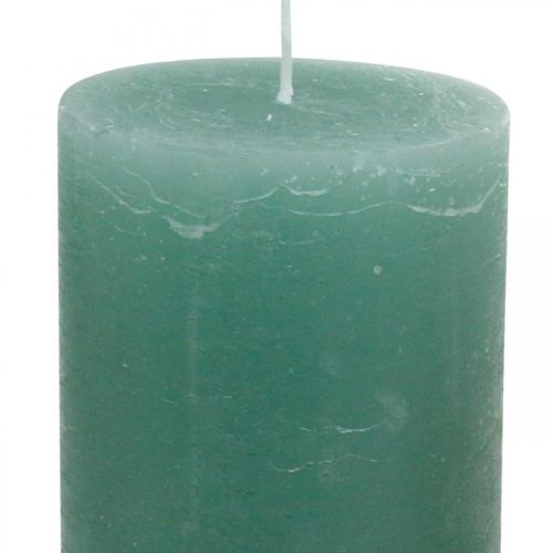 daiktų Stulpinės žvakės vienspalviai žalia 85×200mm 2vnt