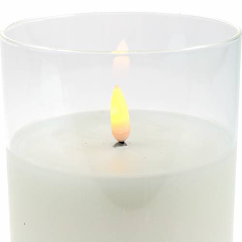 Floristik24 Deco žibinto LED žvakė iš tikro vaško stiklo Ø10cm H15cm