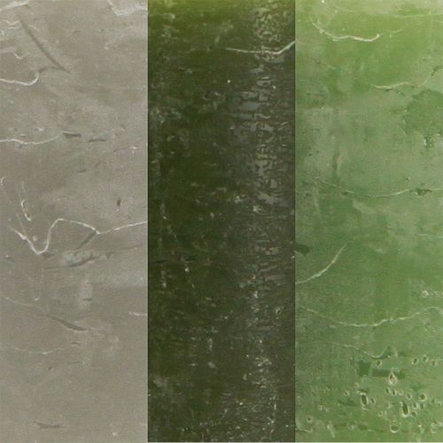 daiktų Žvakės žalios 3 skirtingų spalvų stulpeliai 60x80cm 12 vnt