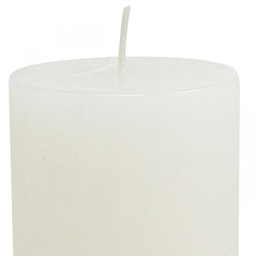 daiktų Stulpinės žvakės Kaimiškos vienspalvės žvakės baltos 70/140mm 4 vnt
