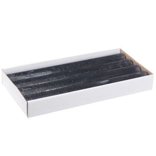 Floristik24 Žvakės antracitinės spalvos vienspalvės lazdelės žvakės 34x300 4 vnt