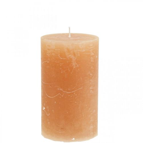 Vienspalvės žvakės Oranžinės persikų stulpinės žvakės 70×120mm 4vnt