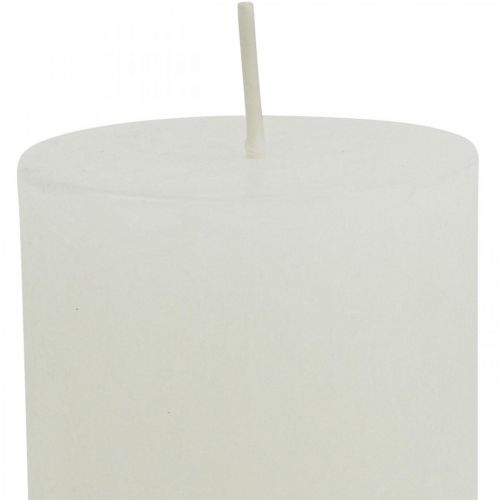 daiktų Stulpinės žvakės Kaimiškos vienspalvės žvakės baltos 60/110mm 4 vnt