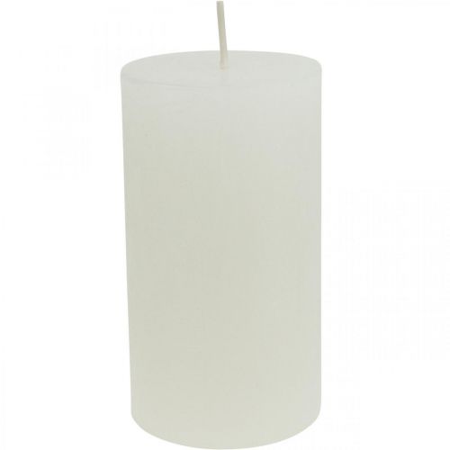 Stulpinės žvakės Kaimiškos vienspalvės žvakės baltos 60/110mm 4 vnt