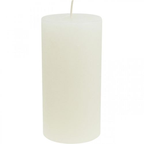 Stulpinės žvakės Kaimiškos vienspalvės žvakės baltos 70/140mm 4 vnt