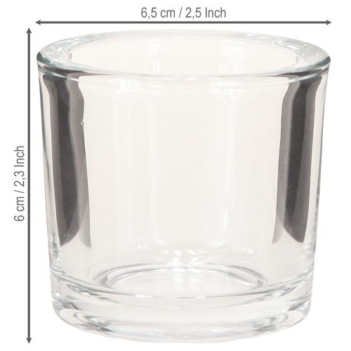 daiktų Žvakės stiklinis puodas Mini stiklinis kibiras skaidrus Ø6,5cm H6cm 6vnt