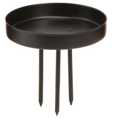 Floristik24 Žvakidės Advento vainikas metalinės juodos matinės Ø8cm 4 vnt.