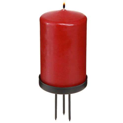 Floristik24 Žvakidės Advento vainikas metalinės juodos matinės Ø8cm 4 vnt.