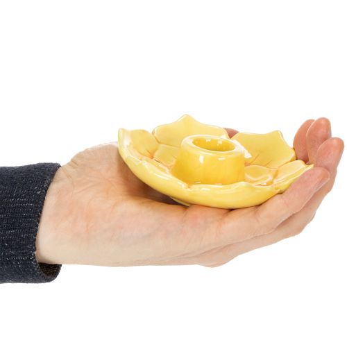 daiktų Keraminės kūginės žvakidės, dekoratyvinės gėlės formos, stilingai stalo puošmenai, 11 cm, 2 vnt.