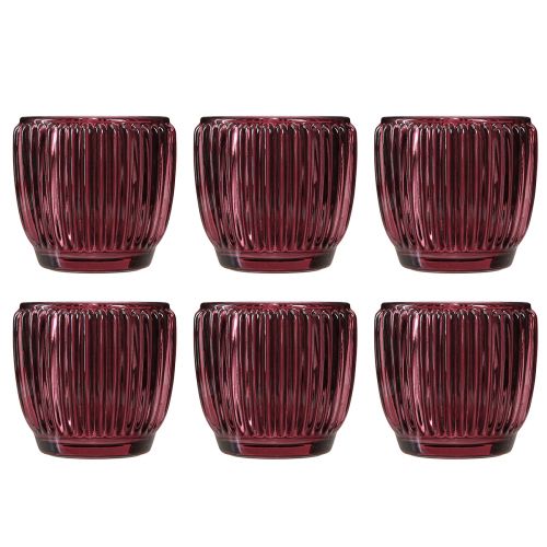 daiktų Žvakidės stiklas Uogų žibintas retro Ø7cm H7cm 6 vnt