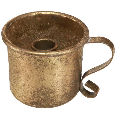 Floristik24 Žvakių laikiklis auksinis puodelis Žvakių laikiklis vintage Ø9cm H8cm