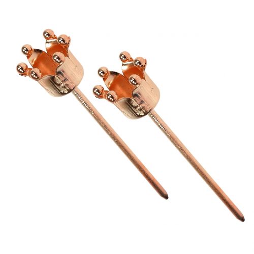 Floristik24 Žvakidės karūnėlė varinė Ø2,2cm H7cm 4 vnt