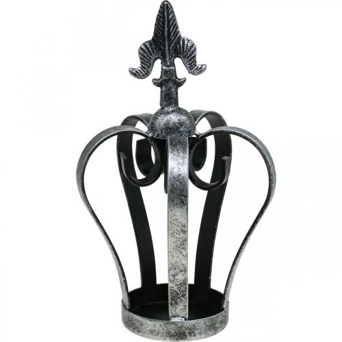 Deco karūna senovinė sidabrinė išvaizda metalas Ø12cm H20cm