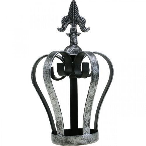 daiktų Deco karūna senovinė sidabrinė išvaizda metalas Ø12cm H20cm