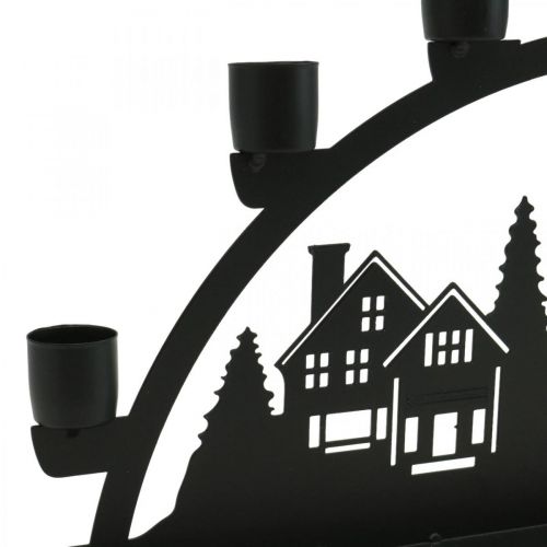 daiktų Žvakių arka Žvakės arka juodas metalas 40x6cm H18.5cm