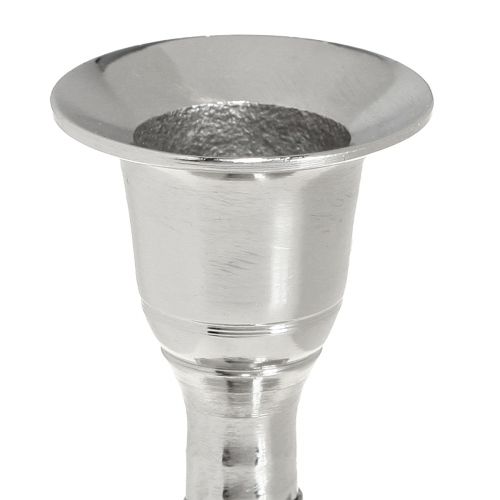 daiktų Žvakidė metalinė sidabrinė lazdelė žvakidė H9,5cm 2vnt