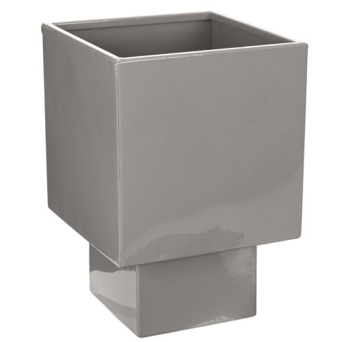 Pilkas kubo formos vazonas su pagrindu moderniam dekoravimui, 22 cm pirkti | Floristik24.lt