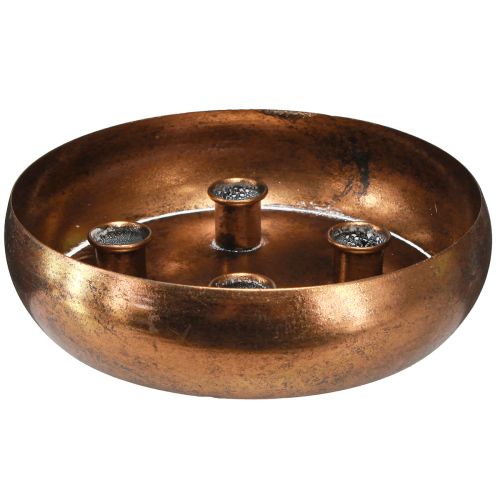 daiktų Žvakidėžės dubuo 4 lazdelių žvakėms senovinės išvaizdos bronzos Ø22cm