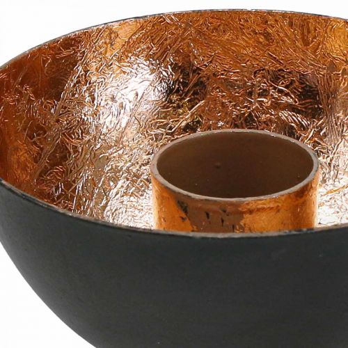 Floristik24 Žvakidė juoda, bronzinė žvakės apdaila Ø7,5cm H3,5cm