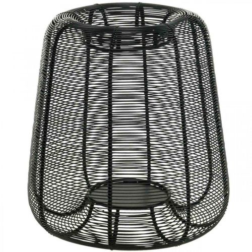 Floristik24 Žvakidė Black Metal Basket Žvakidė Ø24cm H26cm