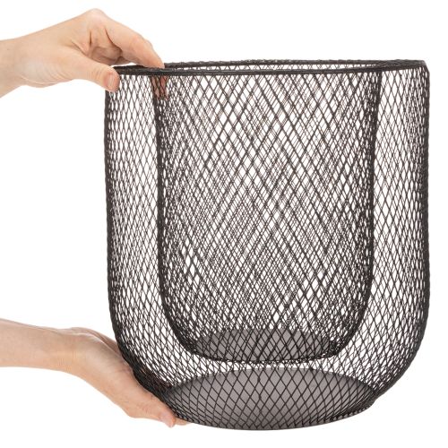 Juodo metalo vielinis krepšelis žvakidėms, Ø28,5/18 cm, 2 vnt. rinkinys | Floristik24.lt