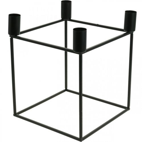 Floristik24 Žvakidė Black Cube Metal Stick Žvakidė 18cm