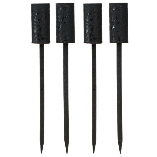 daiktų Žvakių laikiklio lazdelės žvakės su įtvaru metaliniu juodu Ø23mm 4vnt