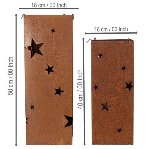 daiktų Kalėdinės žvakidės, kaimiško stiliaus, 40/50 cm aukščio, 2 vnt. rinkinys