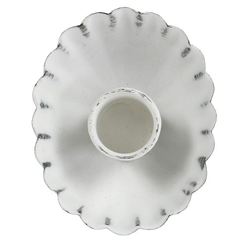 Floristik24 Žvakidė balta Ø8,5cm H2,5cm