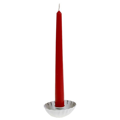 Floristik24 Žvakidė balta Ø8,5cm H2,5cm