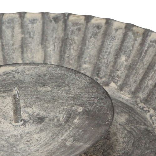 daiktų Žvakių laikiklis kaip kepimo forma žvakių lėkštė pilka Ø15cm H3cm 4vnt