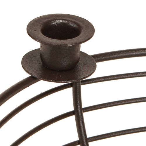 daiktų Žvakių laikiklis 4 žvakėms dekoratyvinis dubuo metalinis rudas Ø14cm