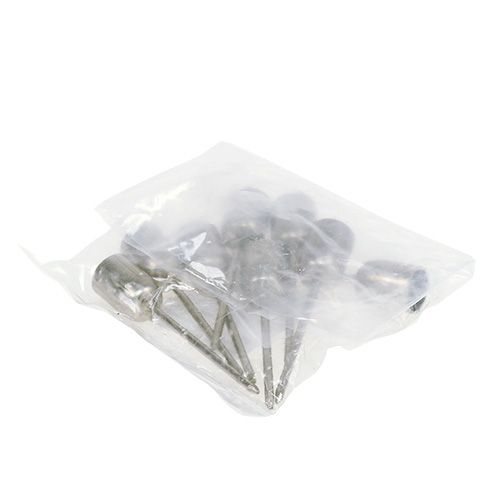 Floristik24 Žvakių laikiklis medžiui žvakei sidabrinis Ø1,2cm H7cm 8vnt